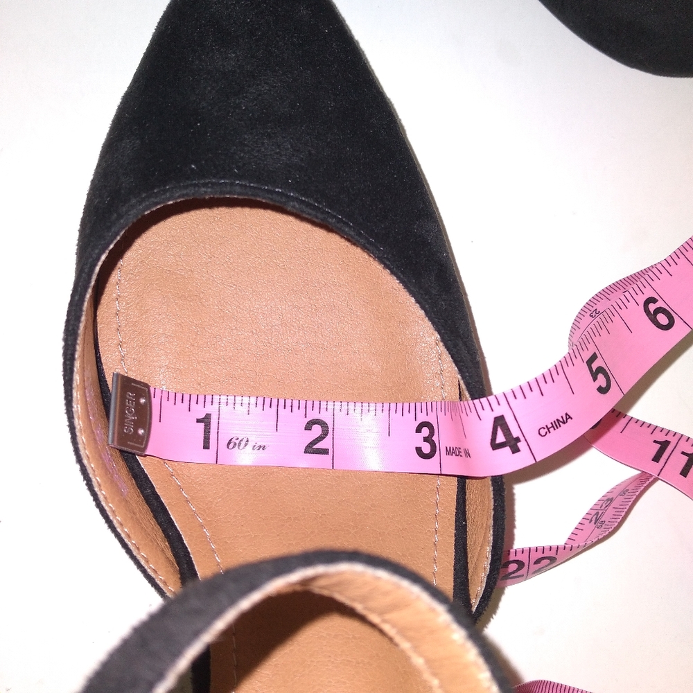 Women's Elegant Black Faux Suede Ankle Strap Kitten Heel Pumps-Size EU 42/US 10 - Picture 11 of 12